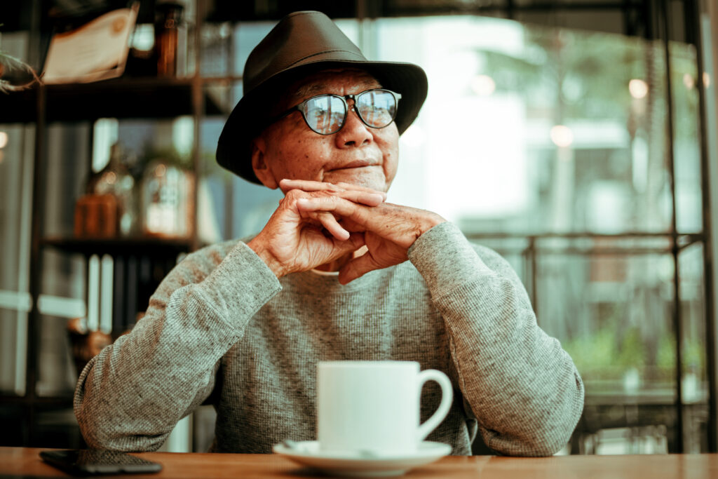Older Man Drinking Coffee