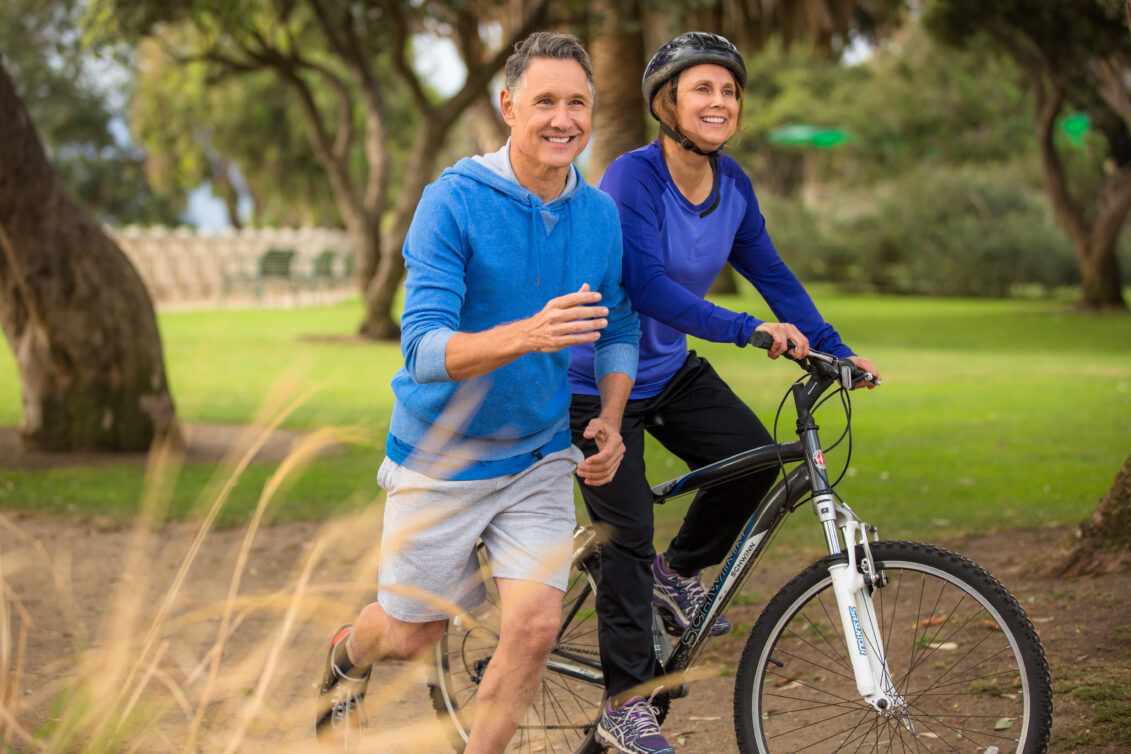 Older Couple Riding Bicycles
